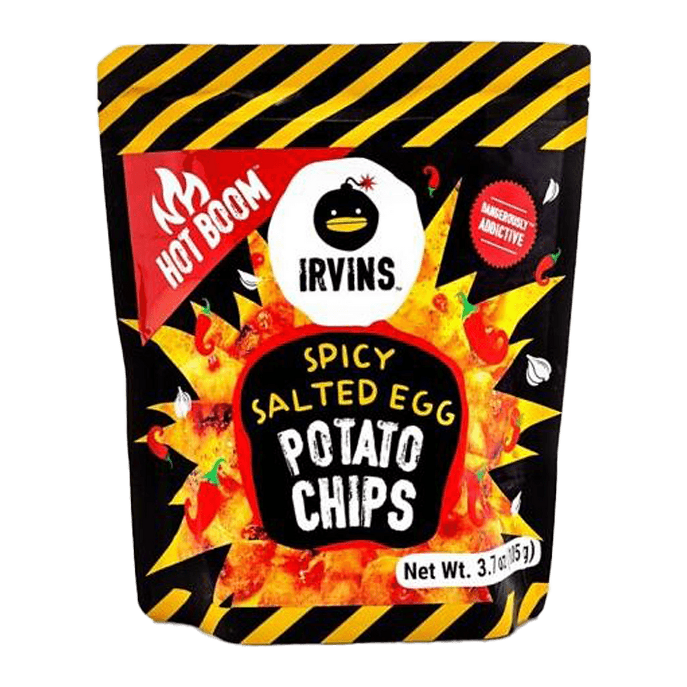Irvins Spicy Salted Egg Potato Chips – 3.7 oz (87 g)