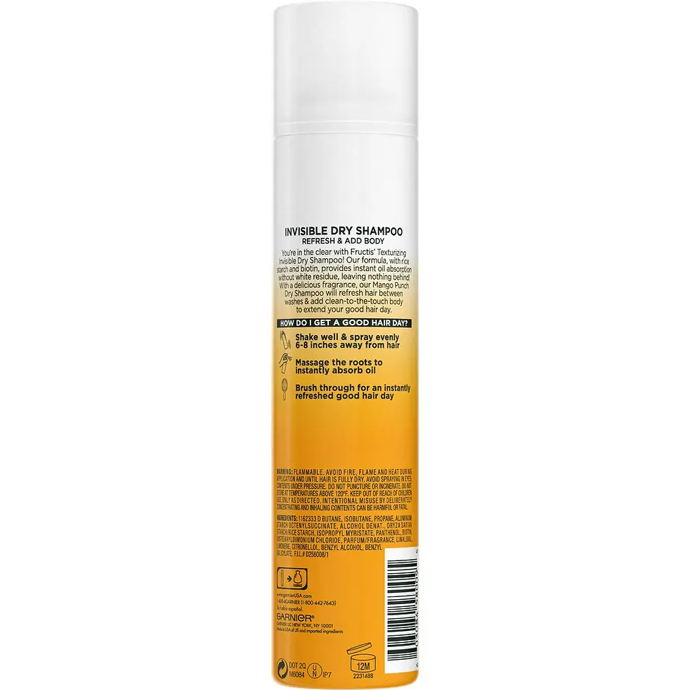 Garnier Fructis Texturizing Dry Shampoo with Rice Starch, Mango Punch – 3.67 oz
