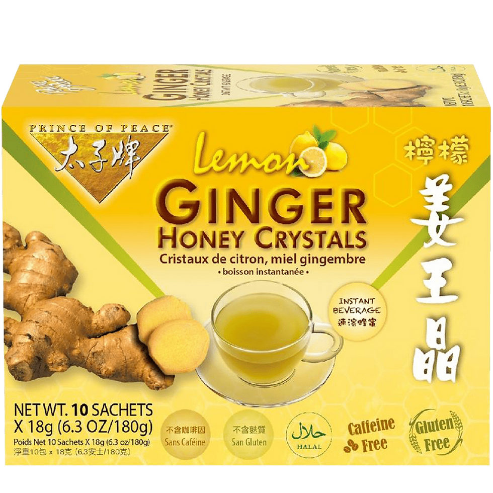 Prince of Peace Ginger Honey Crystal Natural Tea Lemon 10ct 6.34 oz (180g)