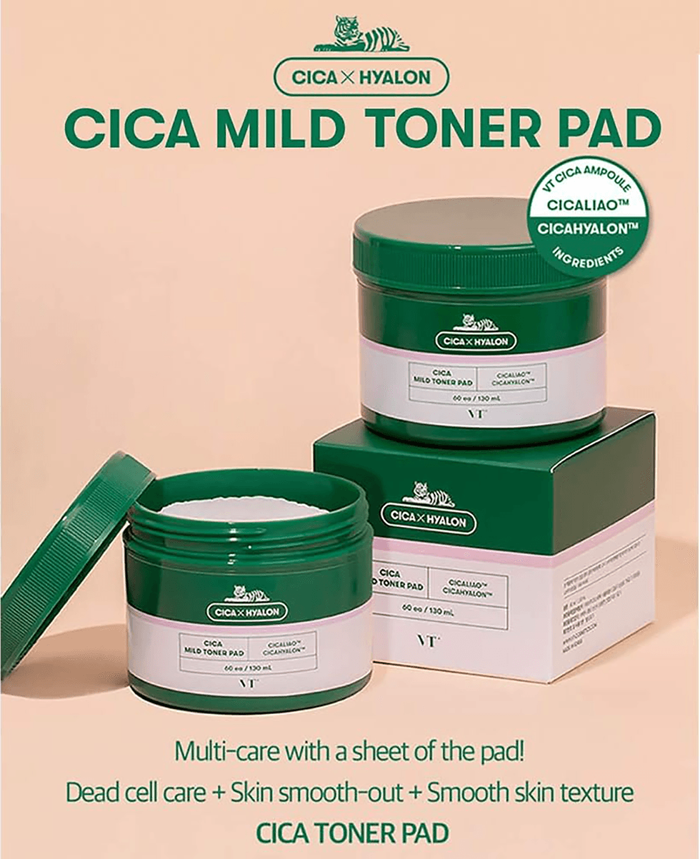 Thumbnail: VT Cosmetics Cica Mild Toner Pad – 60 pcs