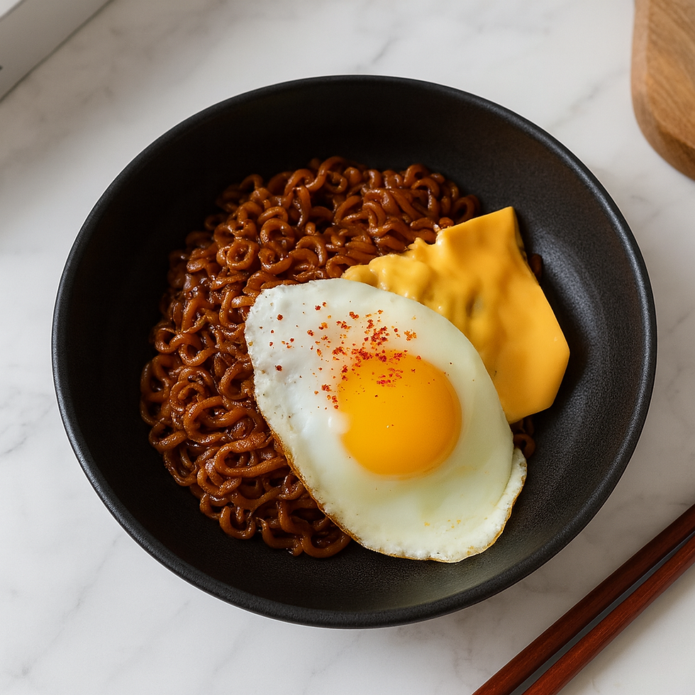 Chapagetti with Egg and Cheese
