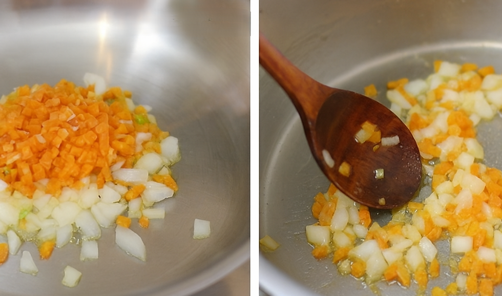 diced onion and carrot