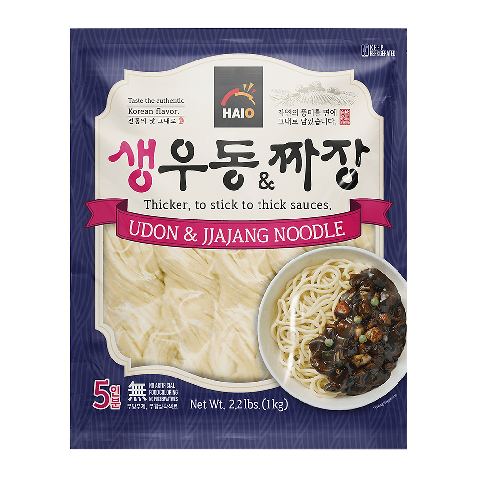 HAIO Fresh Udon & Jjajang Noodle 2.2 lb (1 kg)
