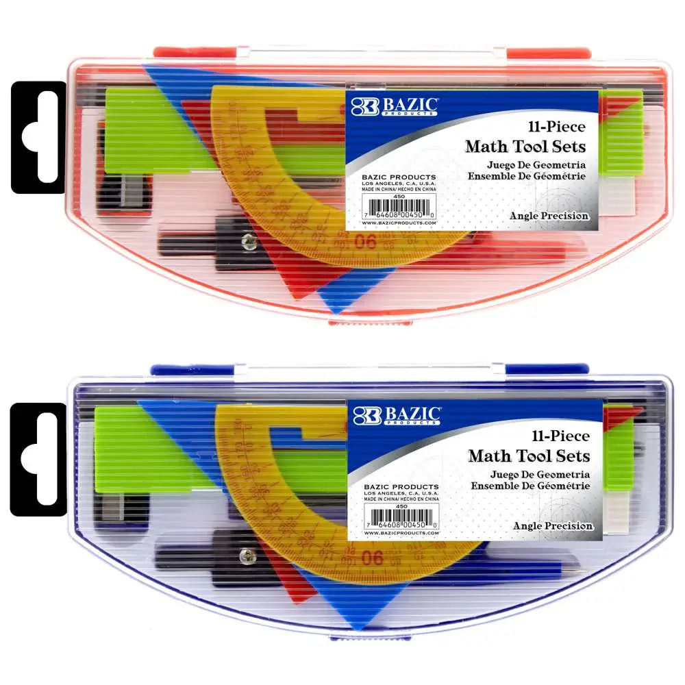 BAZIC Student Math Tool Sets – 11 Piece Set