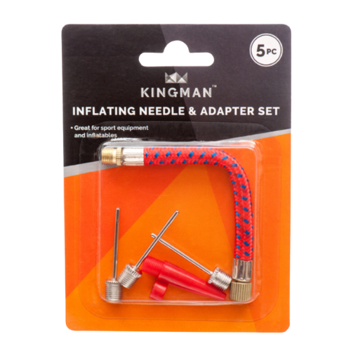 KINGMAN INFLATING NEEDLE & ADAPTER 5PCS SET