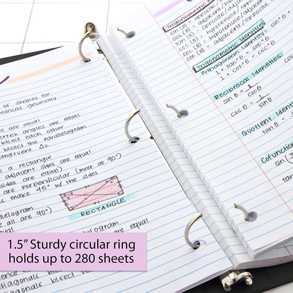 Thumbnail: BAZIC Binder View 1.5" Blue 3-Ring w/ 2-Pockets