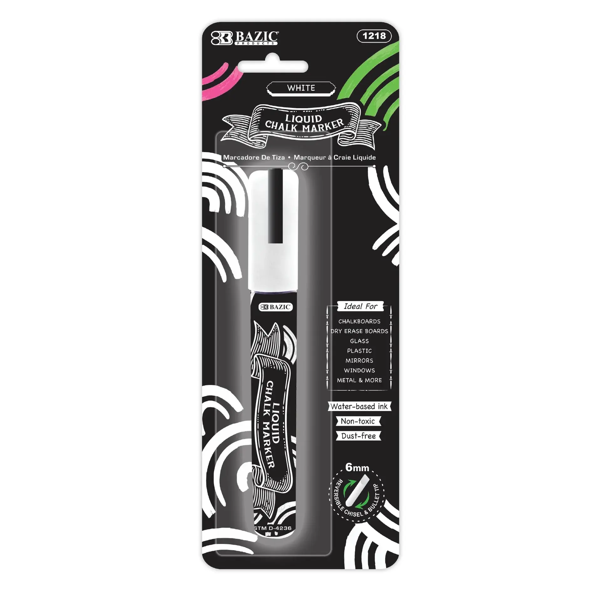 BAZIC White Liquid Chalk Markers