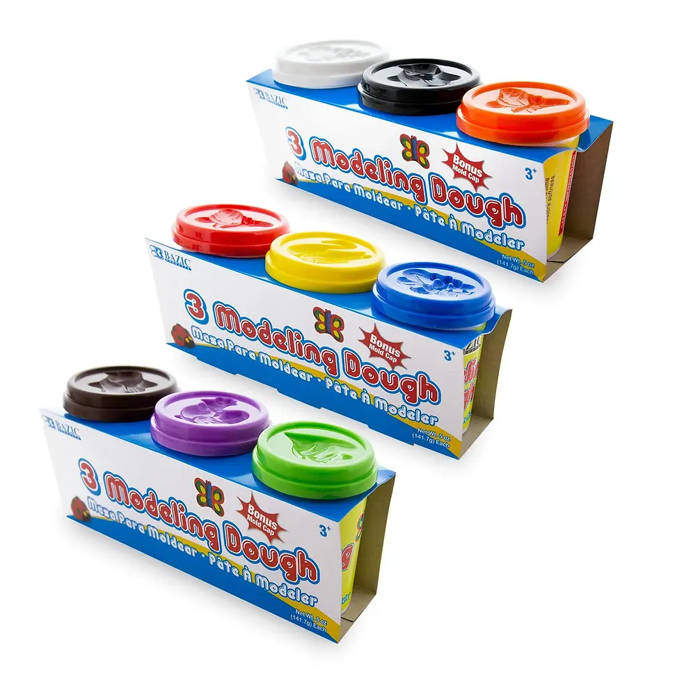 BAZIC 5 Oz. Multi-Color Modeling Dough – 3 Pack
