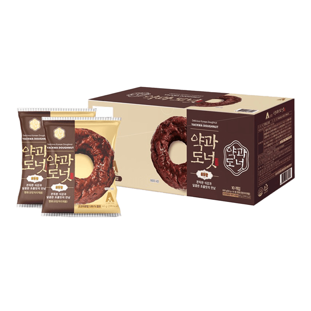 Aone Yackwa Doughnut Box (Korean Pastry Chocolate Flavor) – 60 g × 10 Pieces
