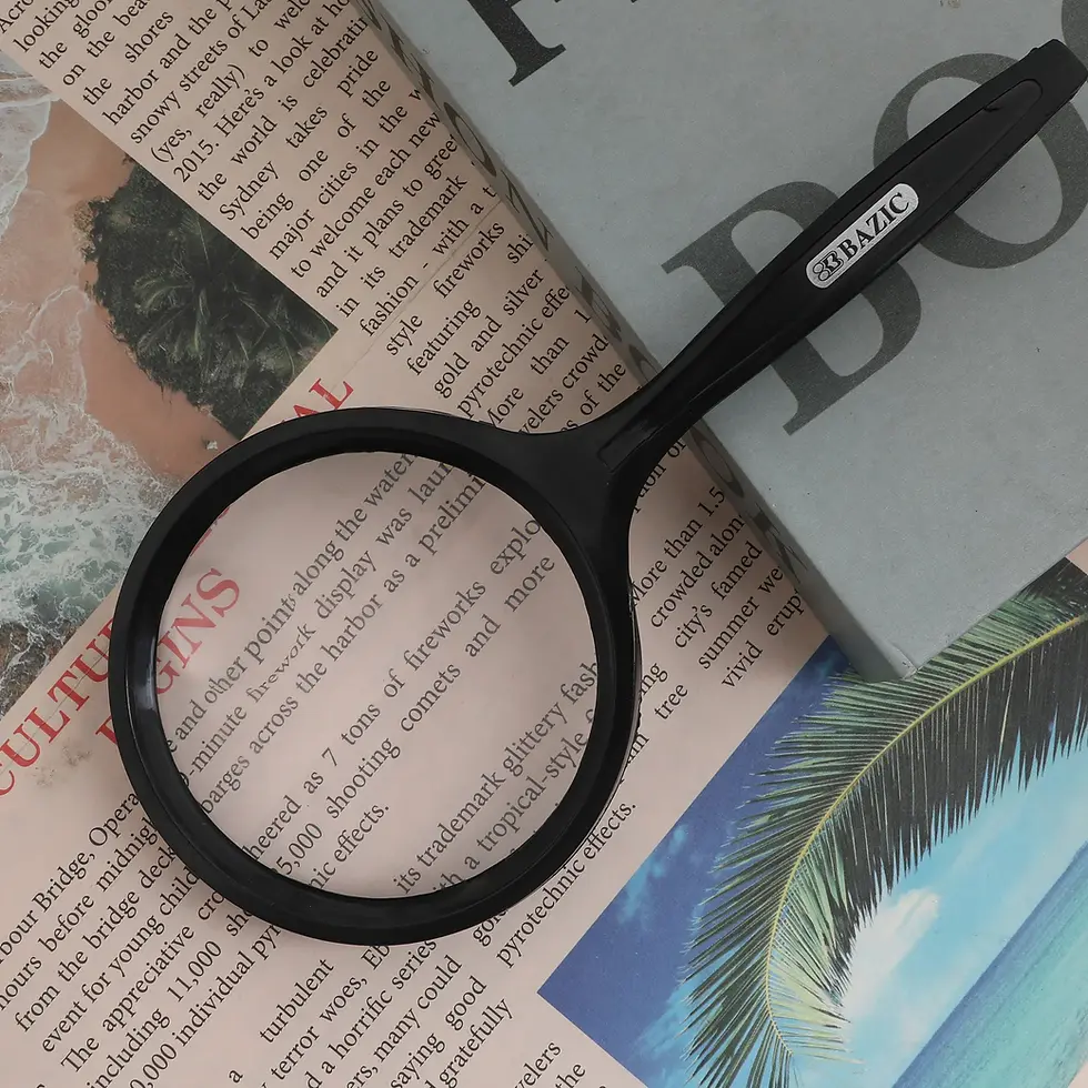 Thumbnail: BAZIC 3" Round 2x Handheld Magnifier & 4x Bifocal Inset