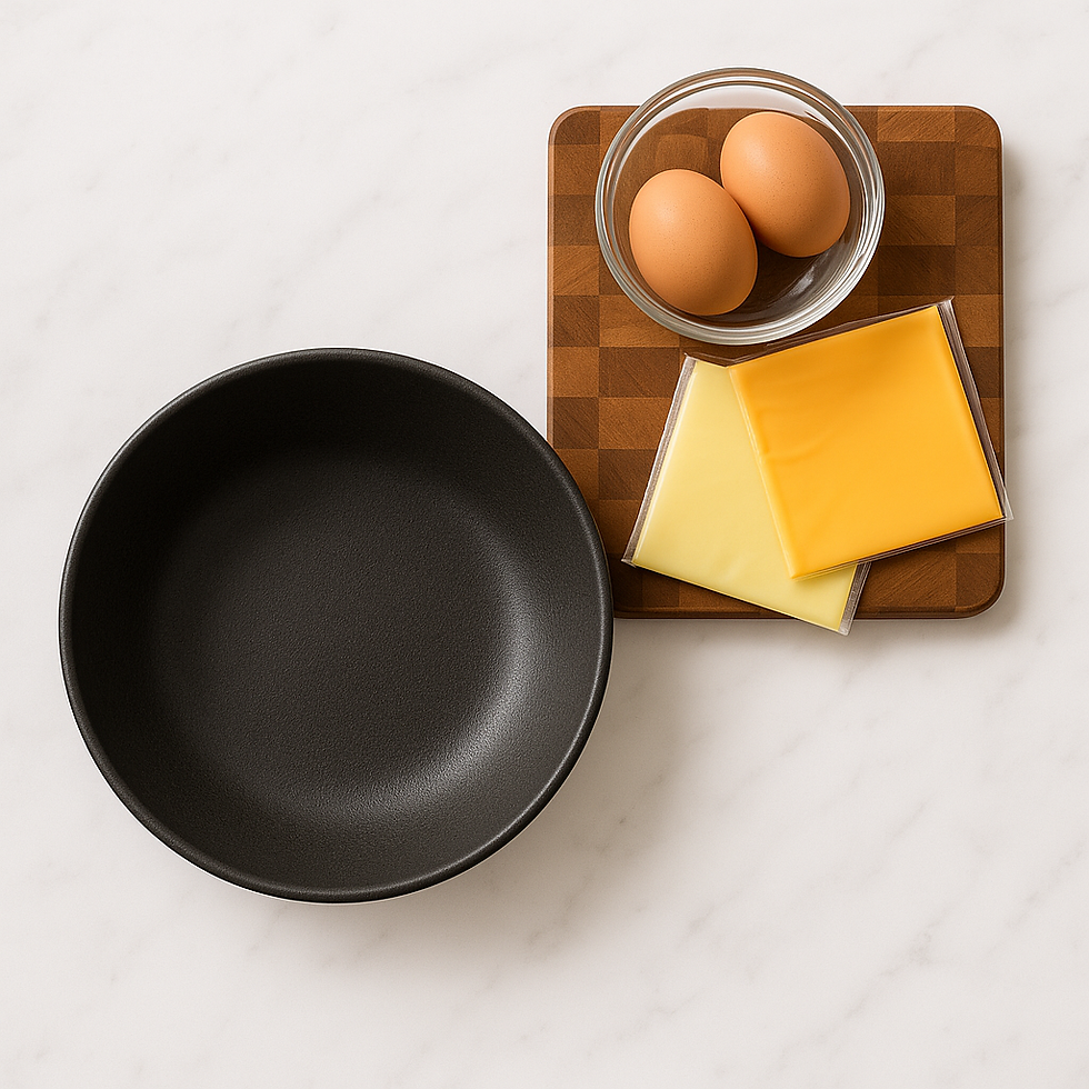egg and cheese and bowl