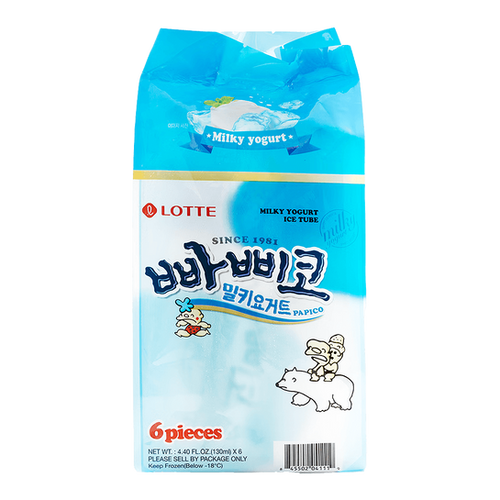Lotte Papico Milky Yogurt – 4.4 fl oz (130 ml) x 6 pcs | MyFreshDash