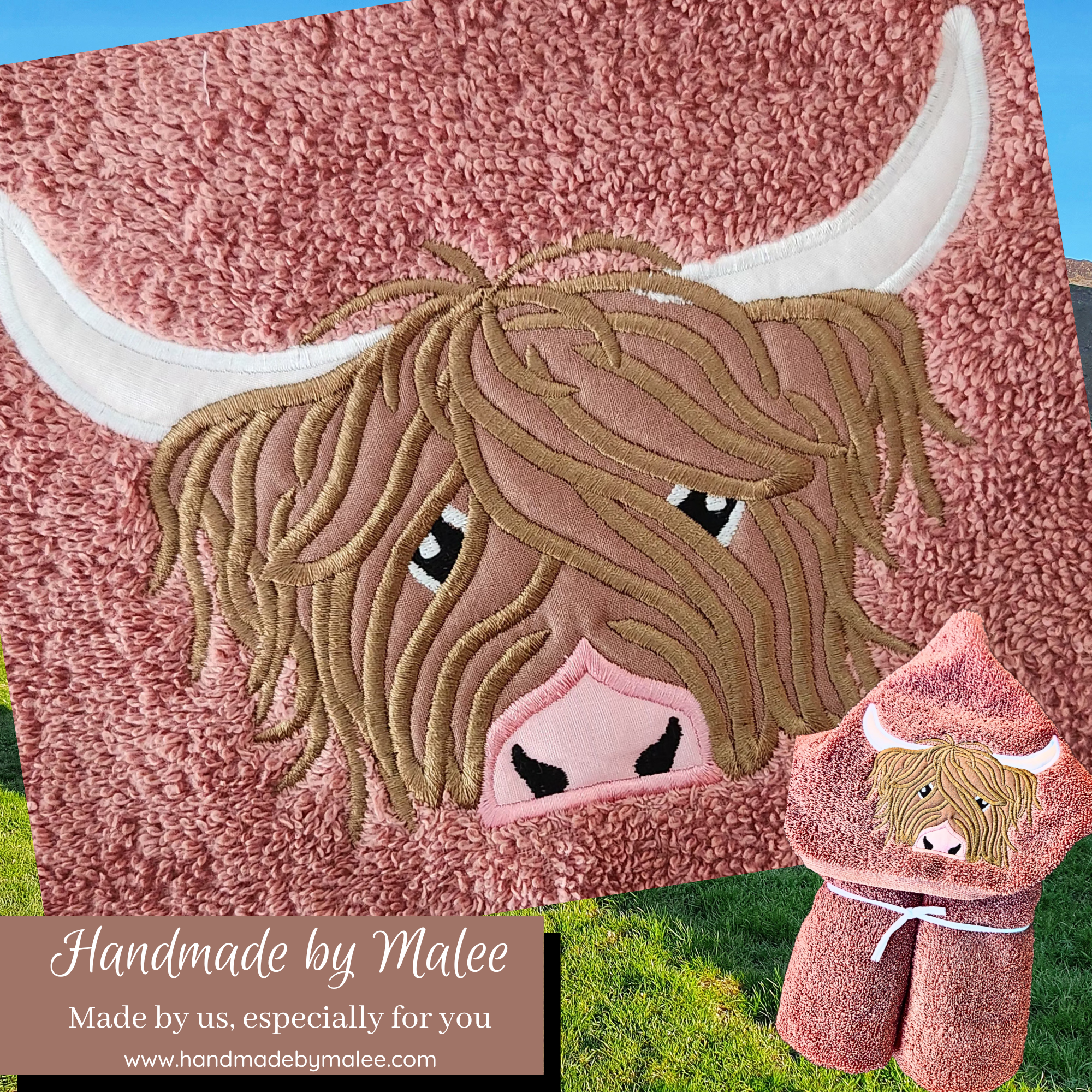 Highland Coo (Cow) Hooded Towel