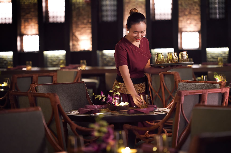 Lady laying table