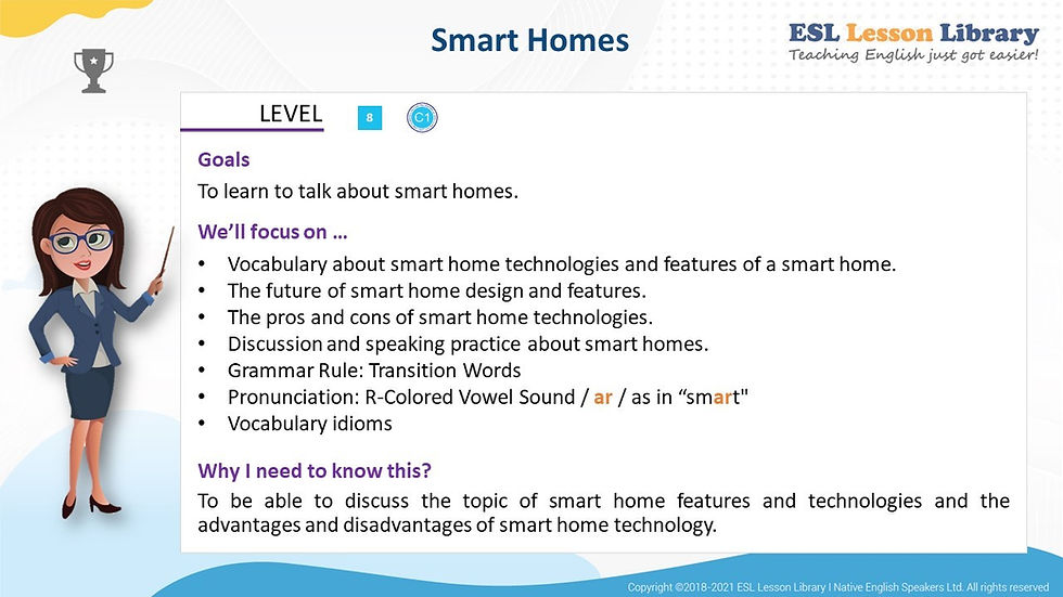 Thumbnail: CEFR B2 - C1  ADULT/TEEN CONVERSATION COURSE - UNIT 11 - SMART HOMES