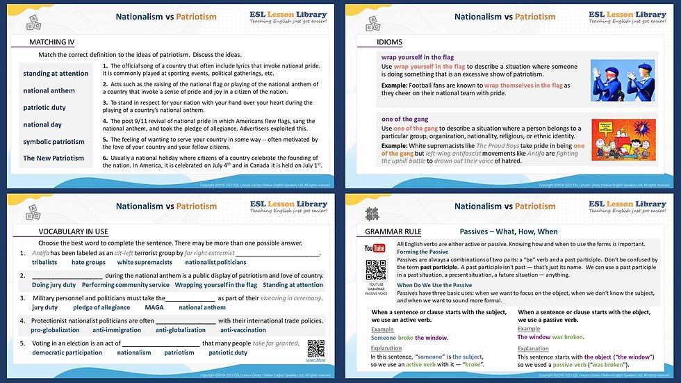 Thumbnail: CEFR B2 - C1  ADULT/TEEN CONVERSATION COURSE - UNIT 8 - NATIONALISM - PATRIOTISM
