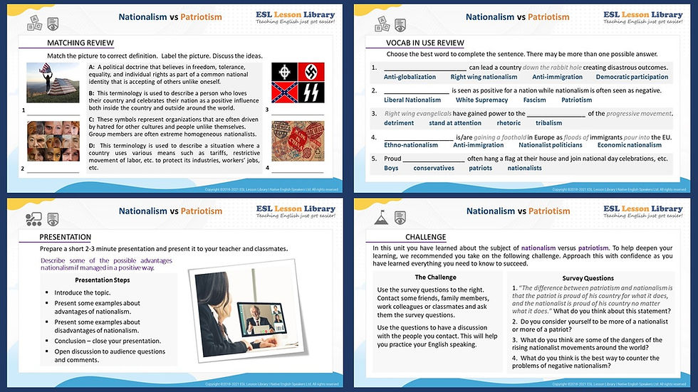 Thumbnail: CEFR B2 - C1  ADULT/TEEN CONVERSATION COURSE - UNIT 8 - NATIONALISM - PATRIOTISM