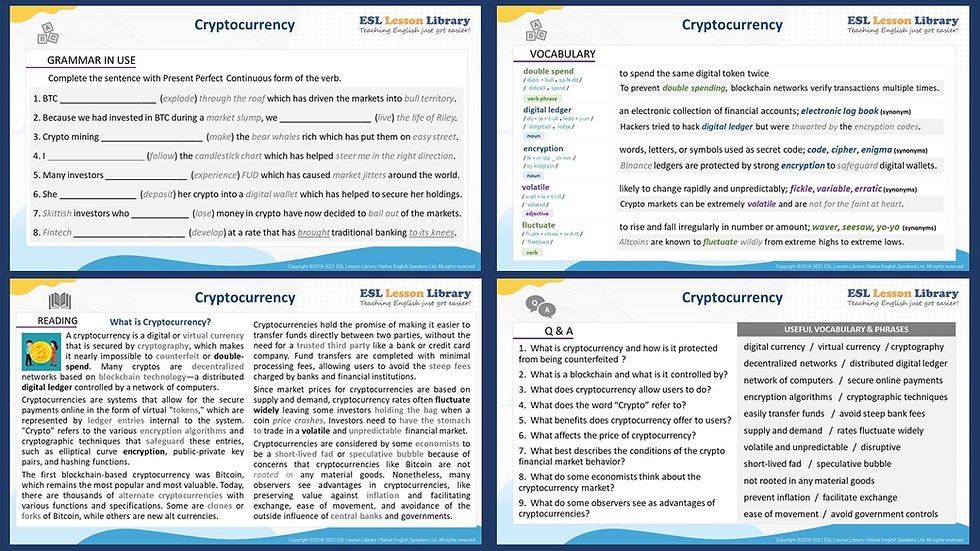 Thumbnail: CEFR B2 - C1  ADULT/TEEN CONVERSATION COURSE - UNIT 7 - CRYPTO CRAZE