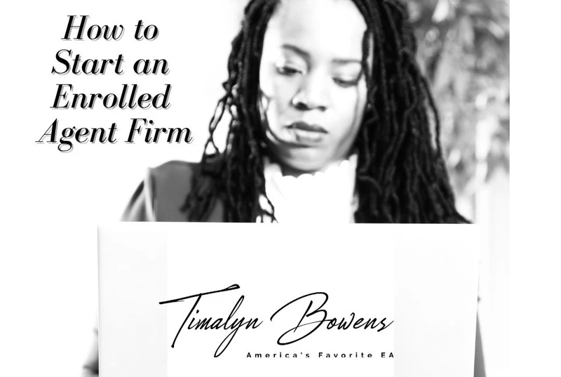 Timalyn Bowens, America's Favorite Enrolled Agent sitting at a laptop.