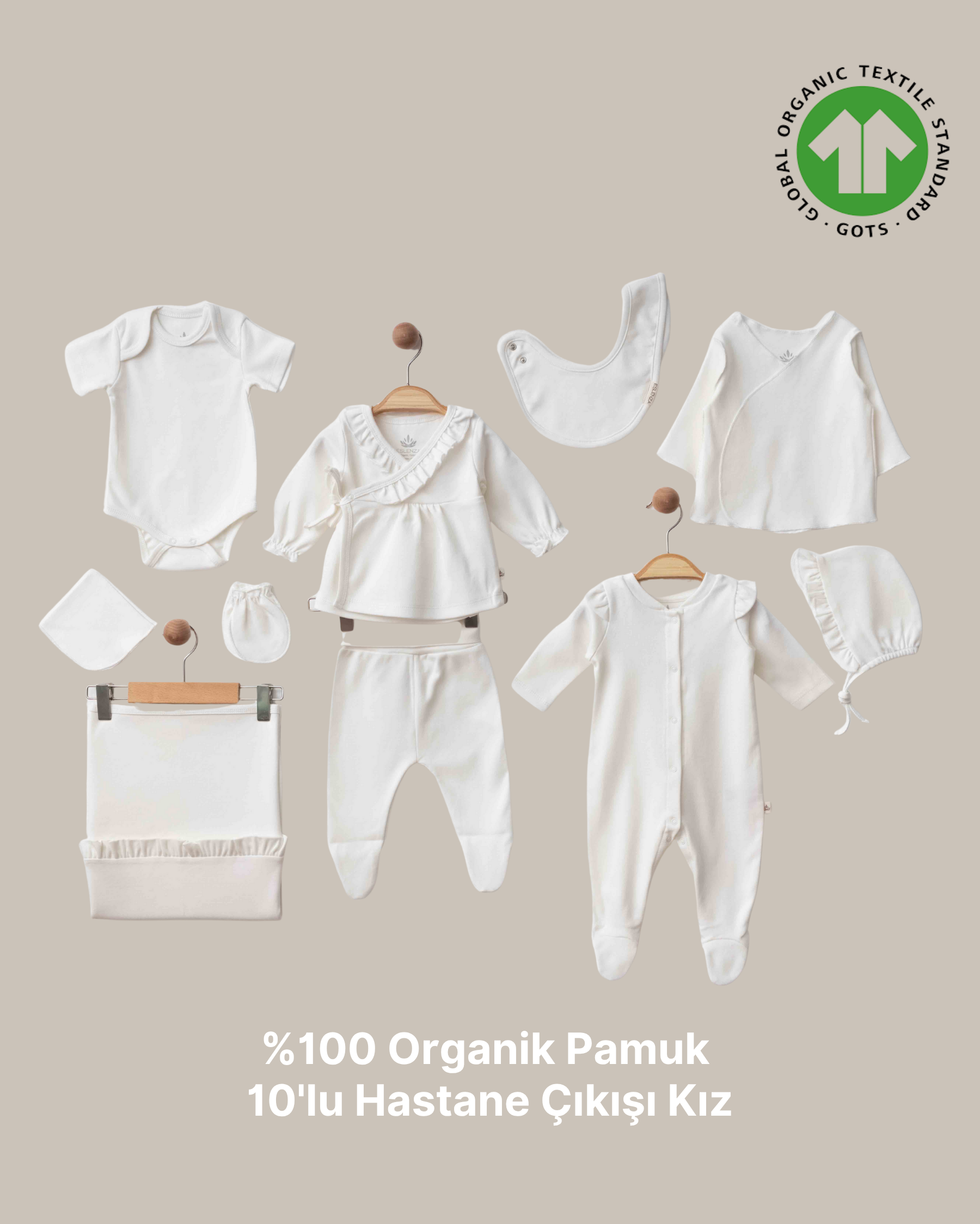 %100 Organik Pamuk 10'lu Hastane Çıkışı Set (Kız/Erkek)