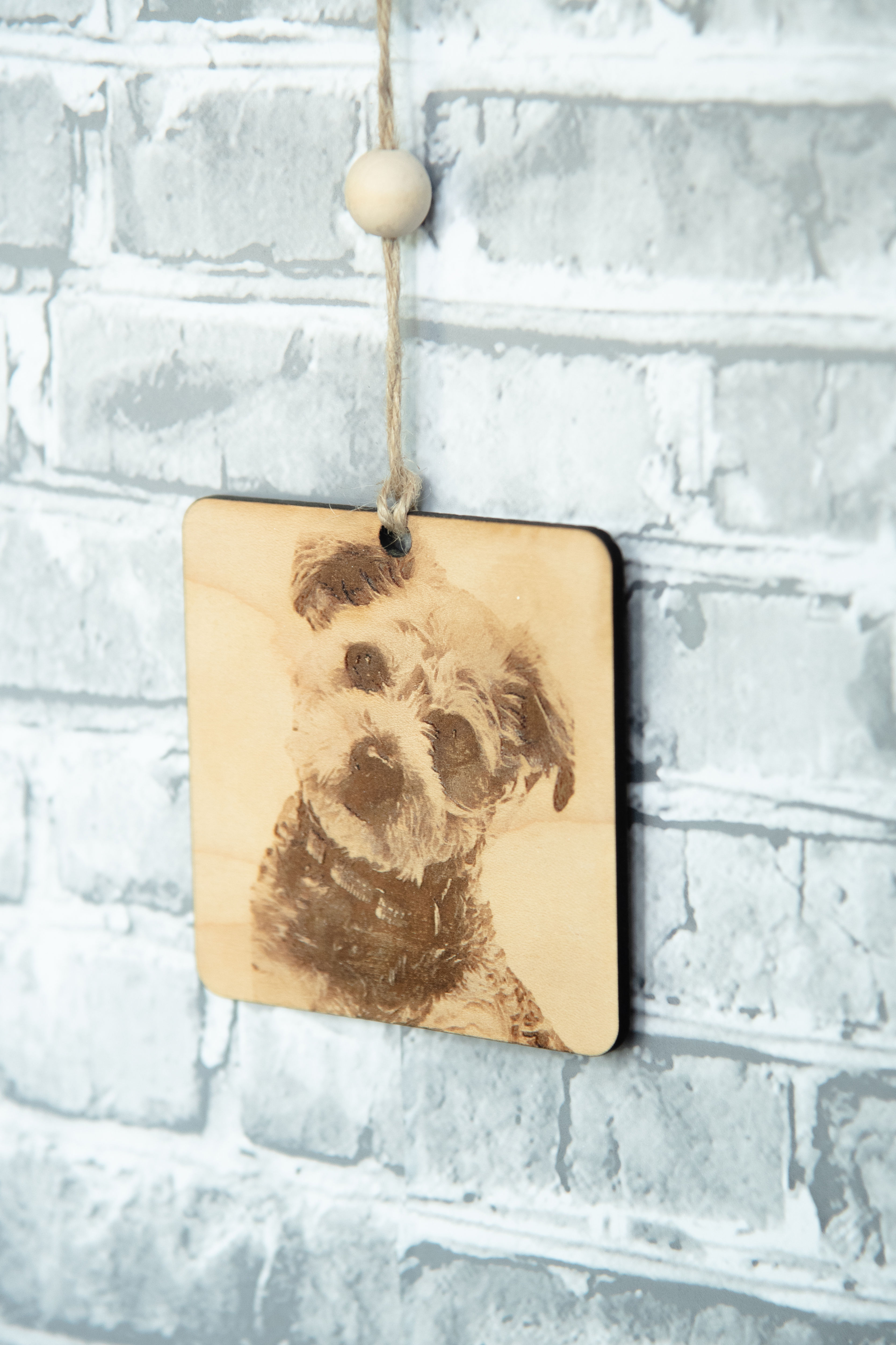 Custom Engraved Pet Photo Ornament 4x4