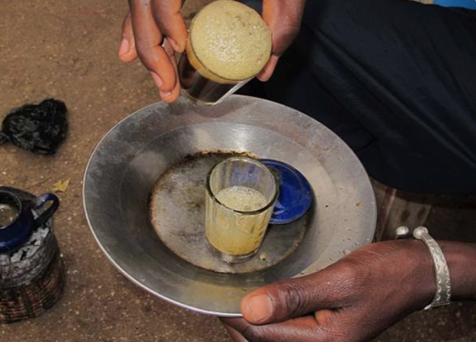Traditional Gambian tea setup