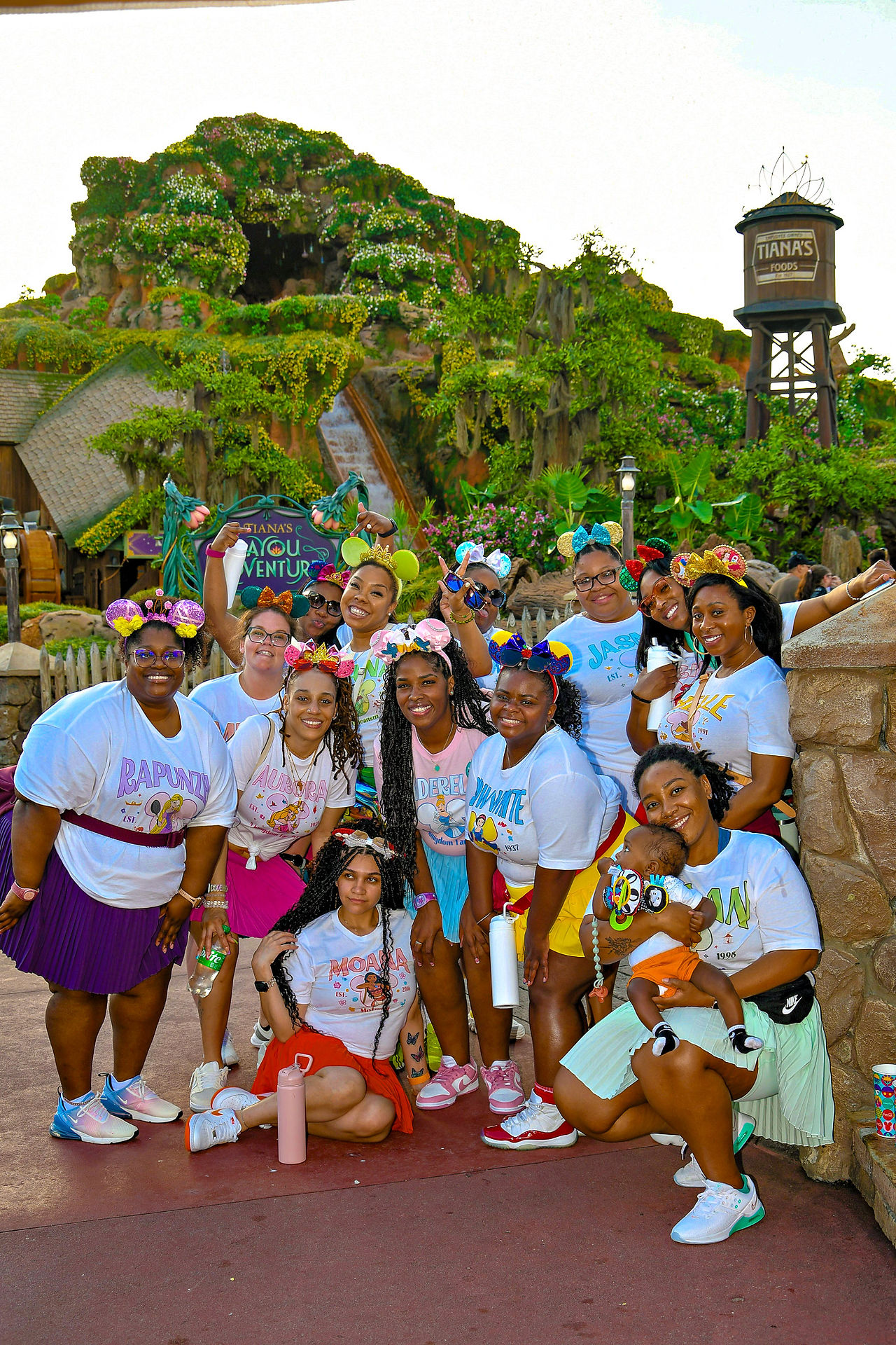 Group Picture in front of Tiana's Bayou Ride