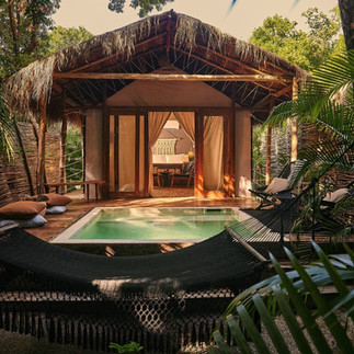 Luxury jungle villa in Tulum Mexico with private pool and tropical surroundings