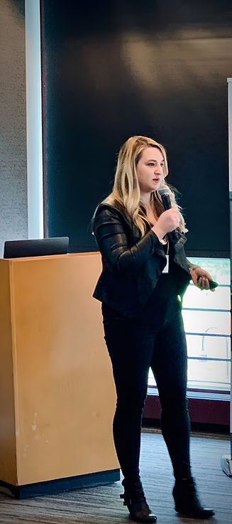 Picture of Tamara Hubbard, MA, LCPC speaking at a conference