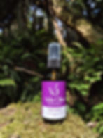 Vida Oleo Pain Away massage oil bottle in a forest.