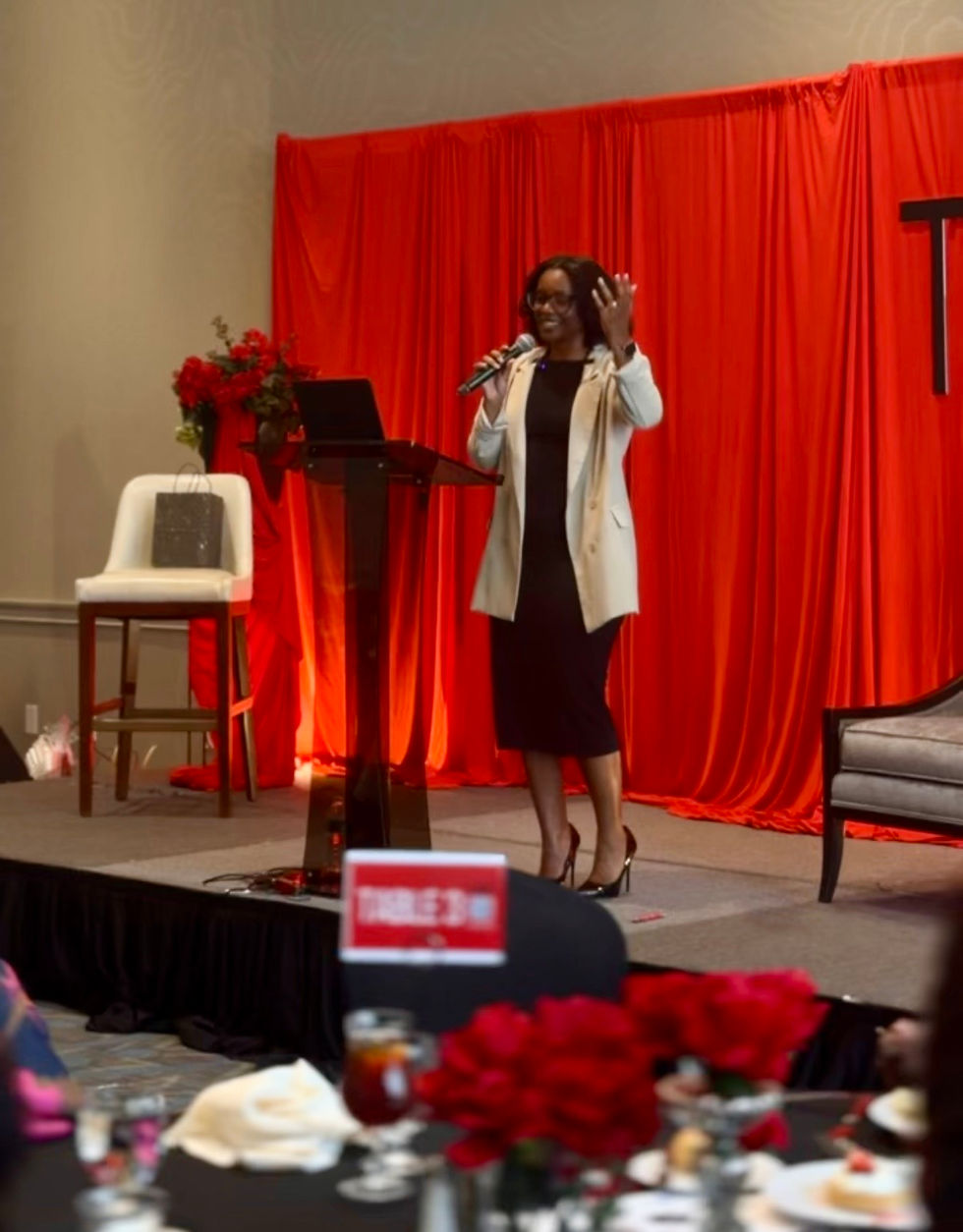 Danielle speaking on influence at the 2026 Transforming Women Entrepreneurs Conference.