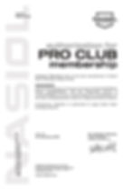Nasiol ProClub Certificate