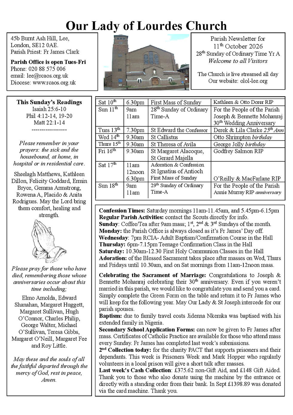 Newsletter - 11th October 2026