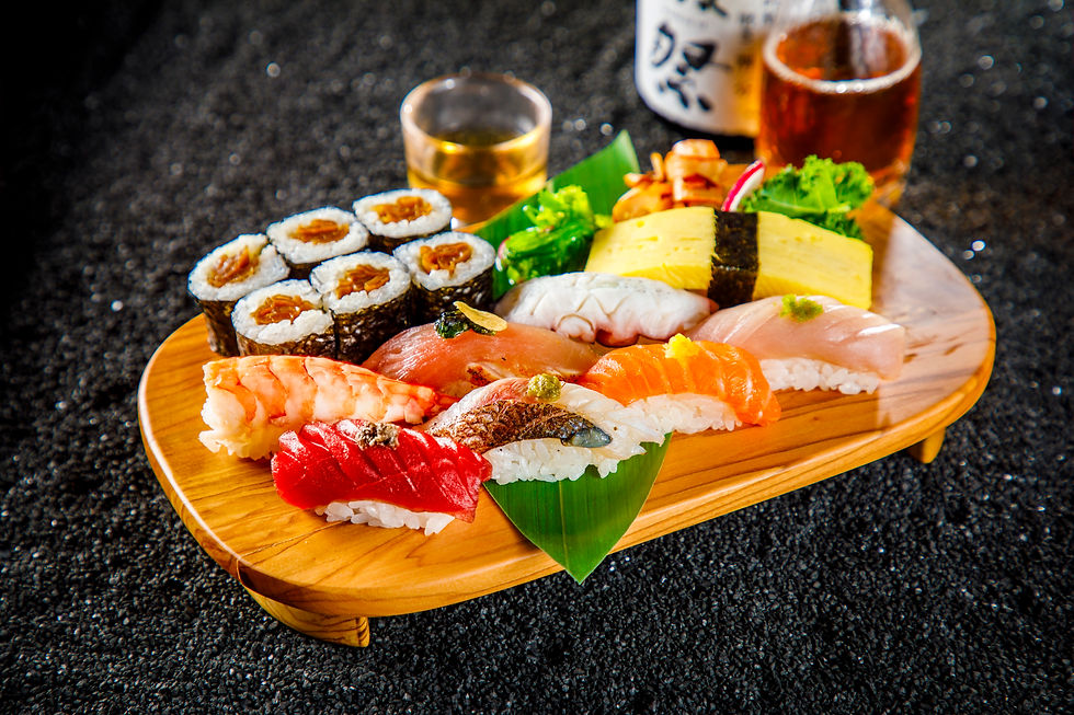 assorted sushi and maki