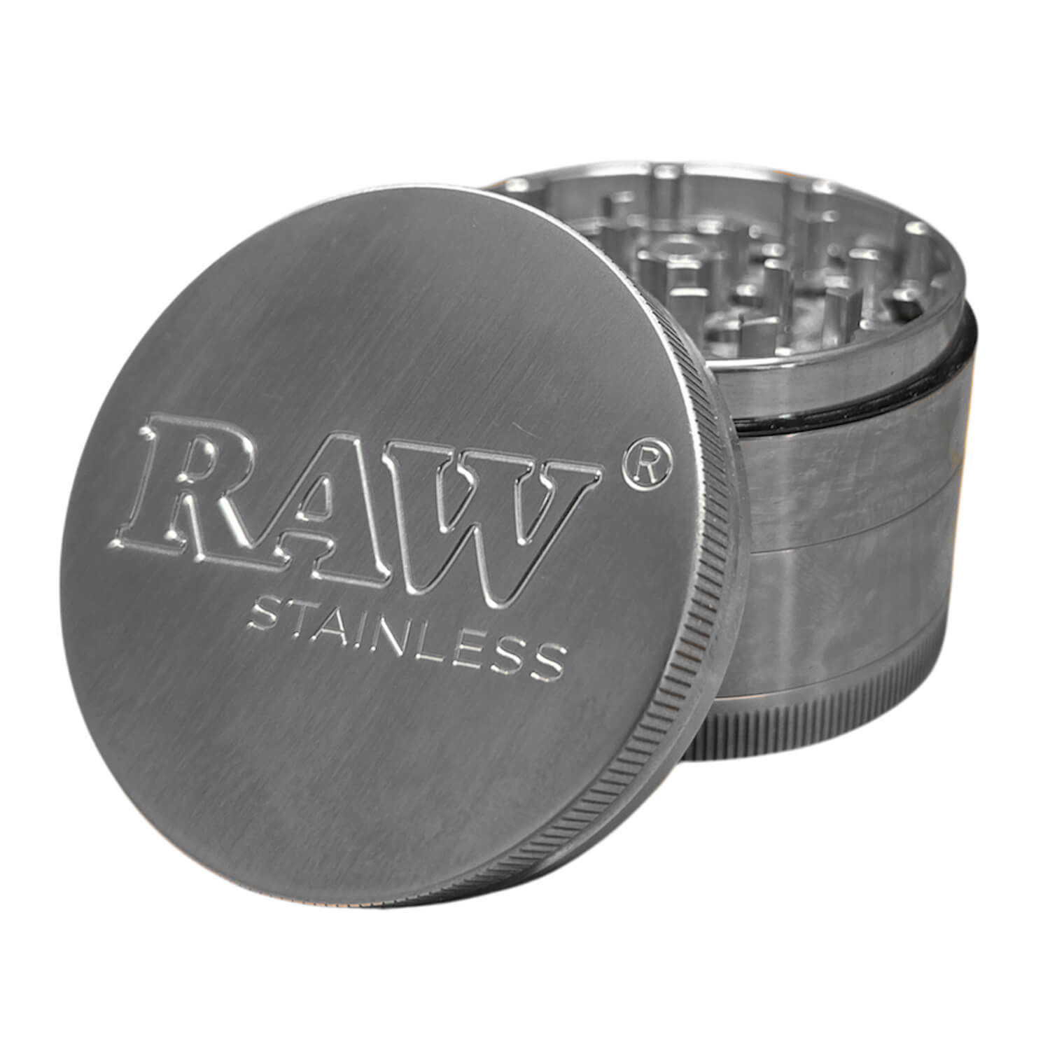 RAW Edelstahl Grinder 50-60mm 4-teilig mit Geschenkbox