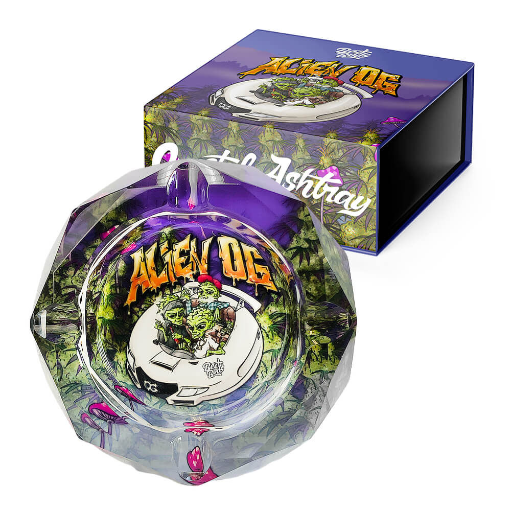 Best Buds Kristall Aschenbecher mit Giftbox Alien OG