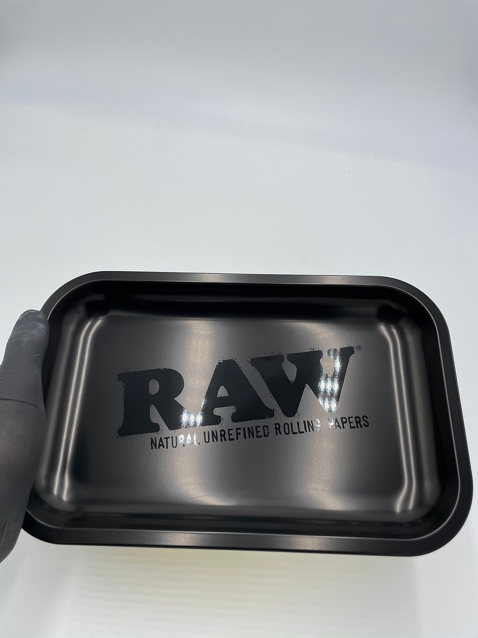 Miniaturbild: RAW Rolling Tray Drehunterlage Metall - "Murdered", Black Matte; klein 27,5 x 17