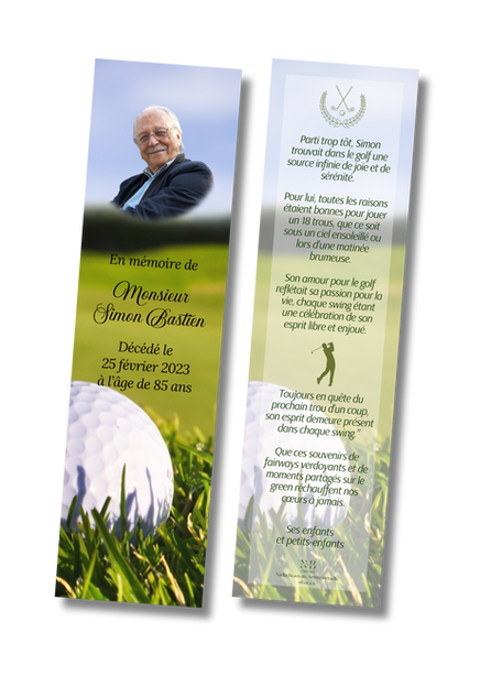 Signet commémoratif sur le thème du golf.