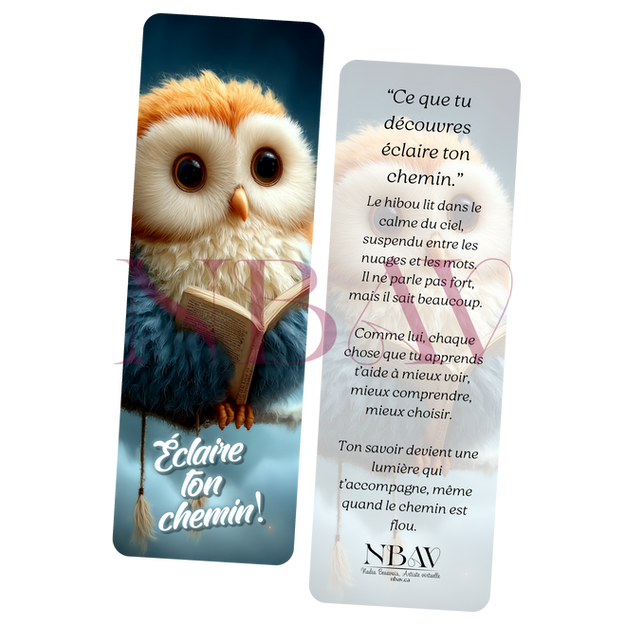 Signet Motiv’Signet modèle Hibou — hibou pensif avec message de sagesse, NBAV.
