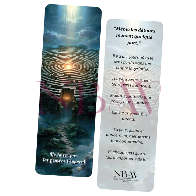 Signet Motiv’Signet modèle Labyrinthe — illustration de labyrinthe avec message sur l’orientation et la confiance, NBAV.