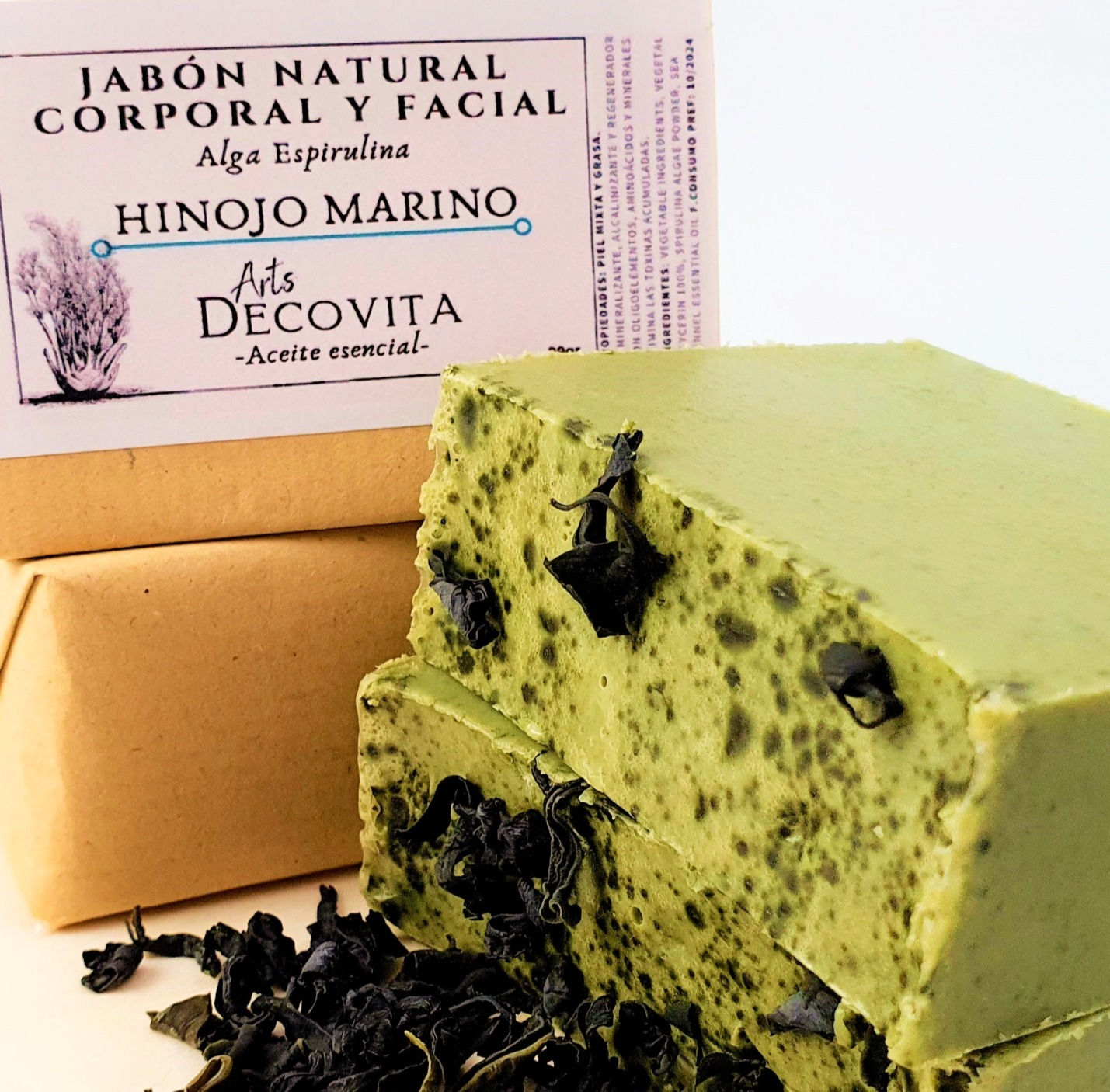 Pack 2 Jabones Anticelulíticos de Alga Espirulina e Hinojo Marino - A corte