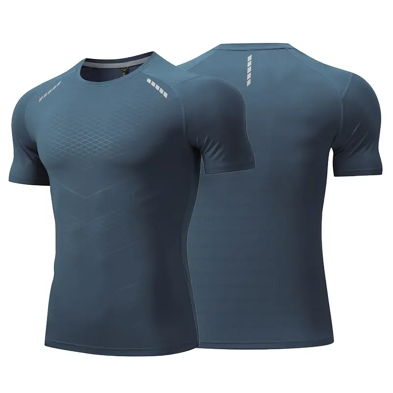 Thumbnail: Men Thin Ice Silk Tops Running Short-sleeved Sports T-shirt Gym Fitness Muscle T
