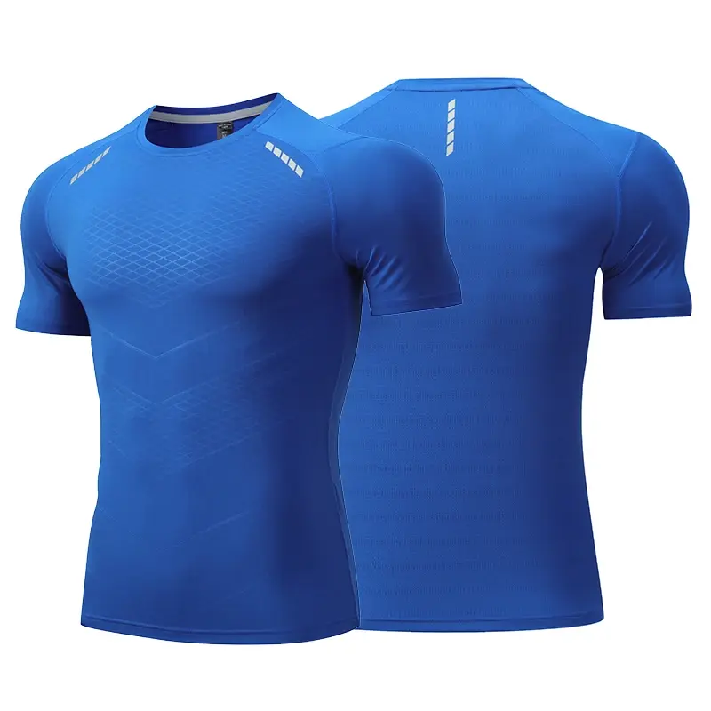 Thumbnail: Men Thin Ice Silk Tops Running Short-sleeved Sports T-shirt Gym Fitness Muscle T