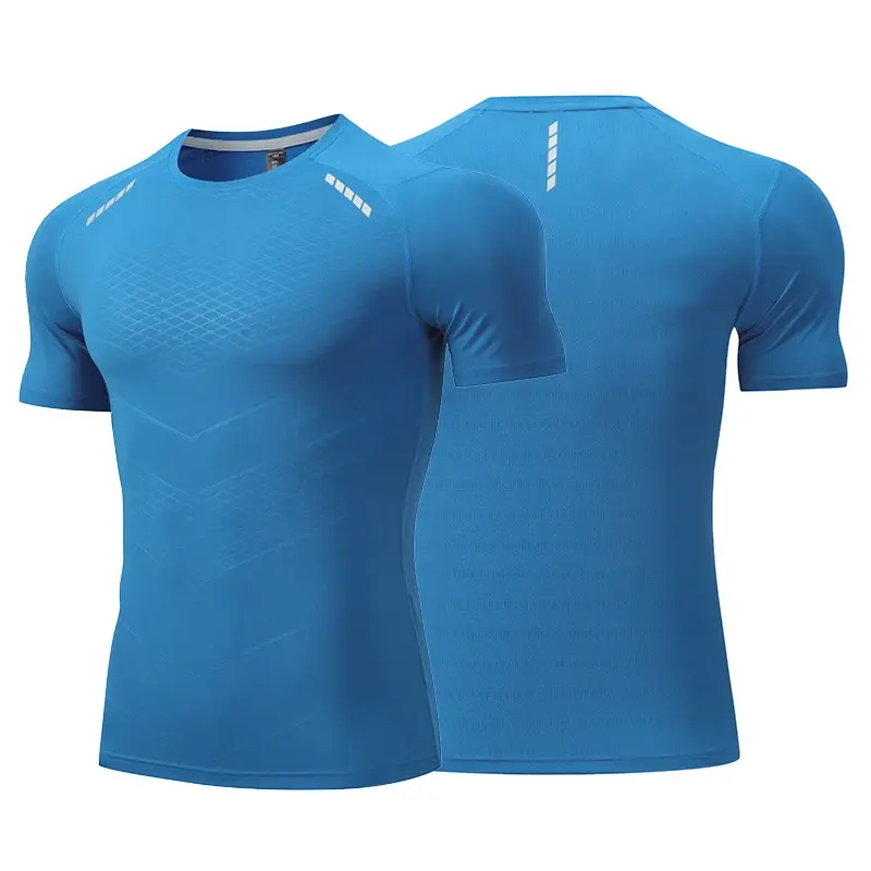 Thumbnail: Men Thin Ice Silk Tops Running Short-sleeved Sports T-shirt Gym Fitness Muscle T