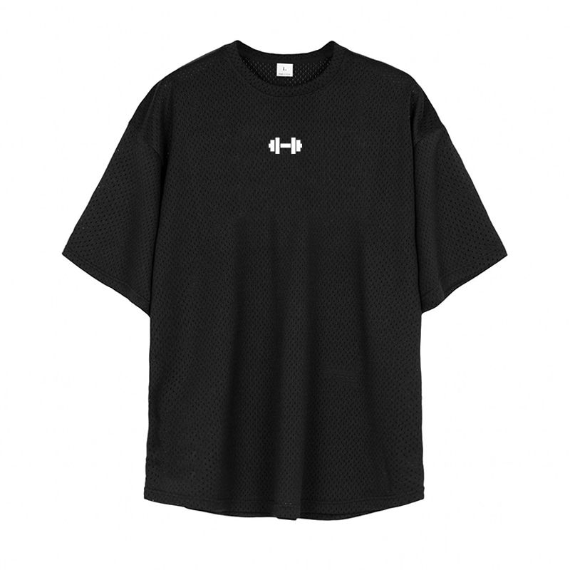 Thumbnail: Oversized Loose Short Sleeve Quick Dry Shirt Gym Bodybuilding Breathable Cool Me