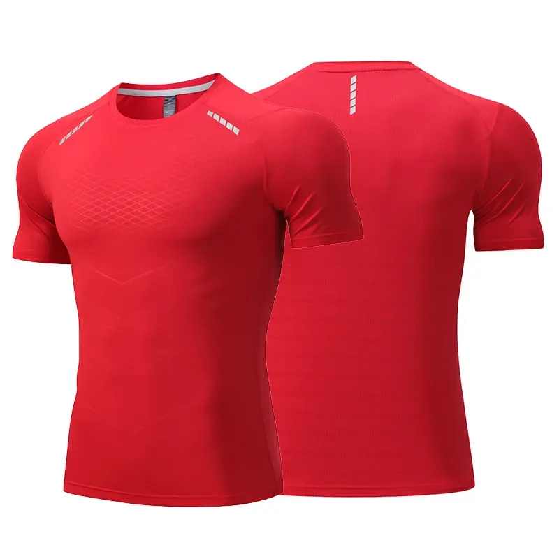 Thumbnail: Men Thin Ice Silk Tops Running Short-sleeved Sports T-shirt Gym Fitness Muscle T