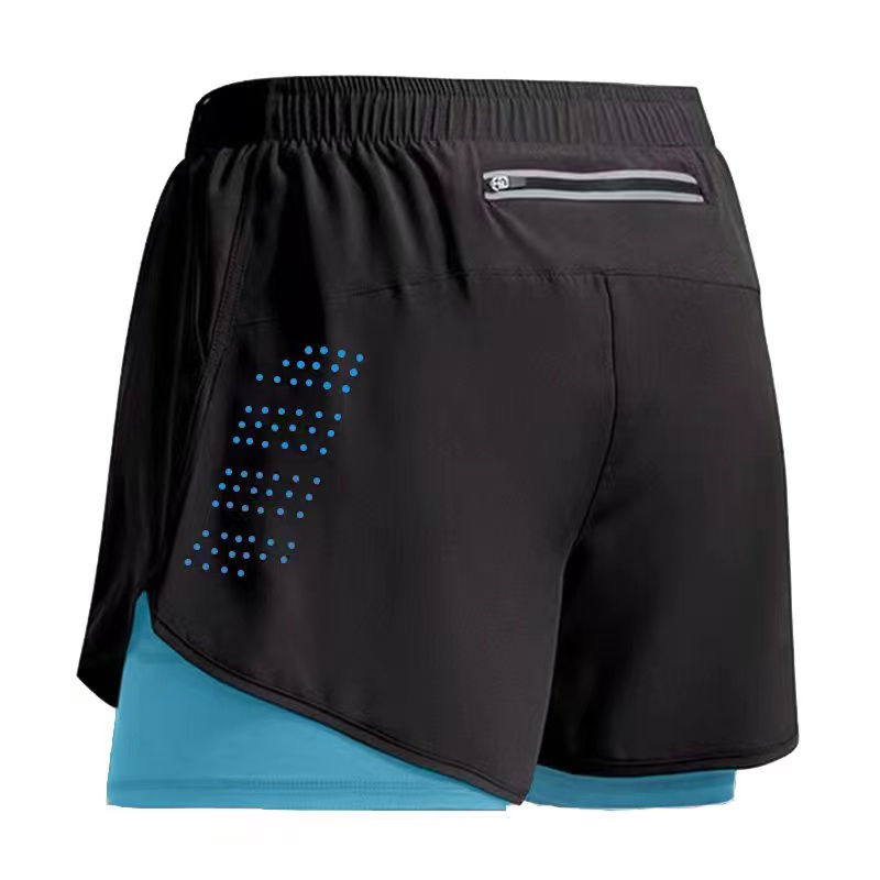 Thumbnail: New Men Running Shorts Gym Sports Shorts 2 In 1 Quick Dry Workout Training Gym F