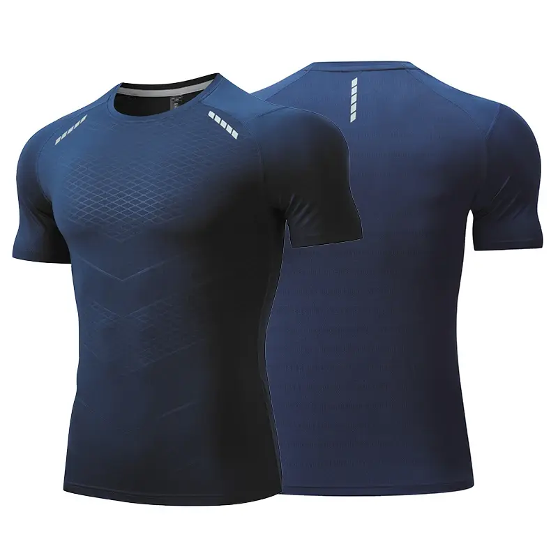 Thumbnail: Men Thin Ice Silk Tops Running Short-sleeved Sports T-shirt Gym Fitness Muscle T