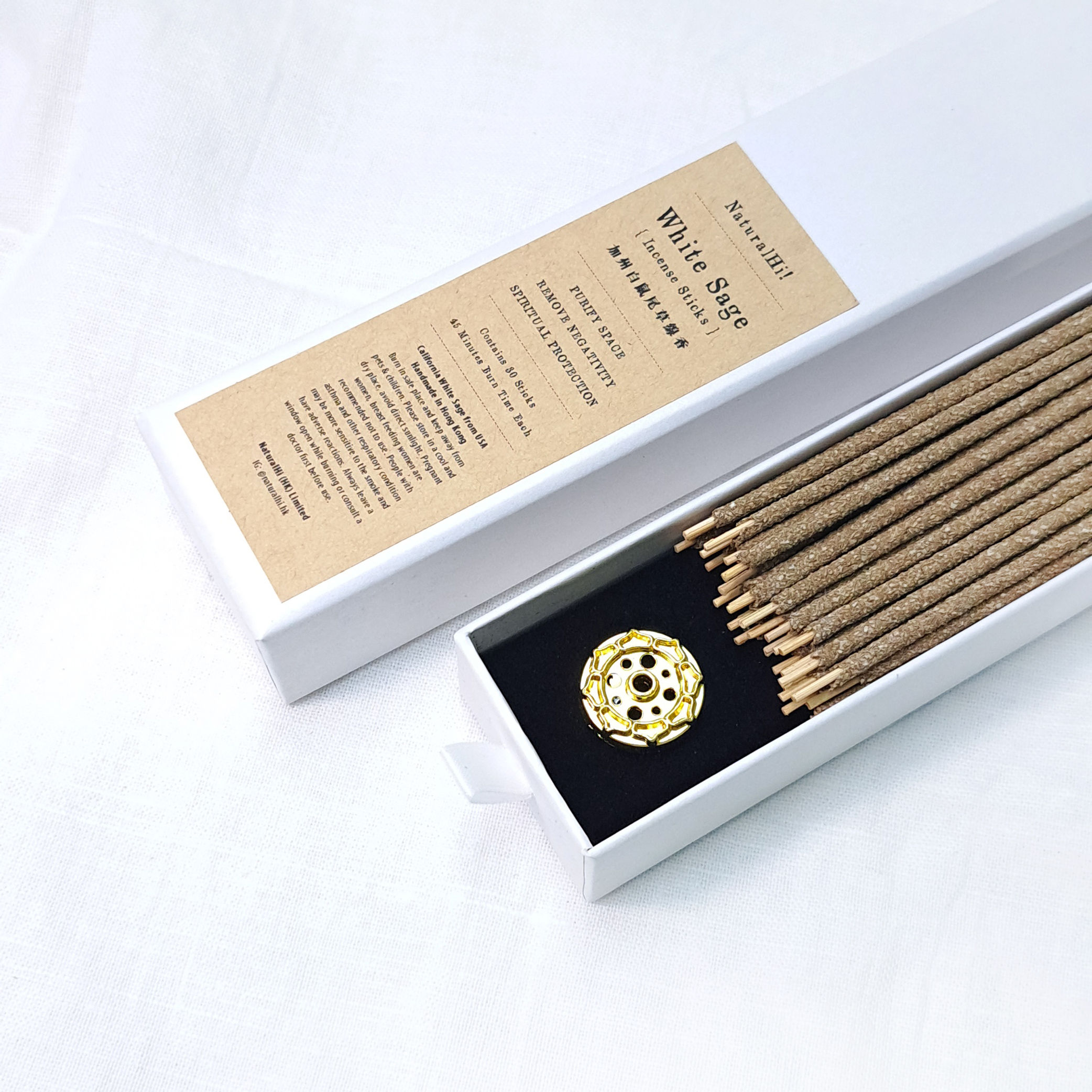 加州白鼠尾草手工線香 - 30支 Handmade White Sage Incense Sticks - 30 sticks