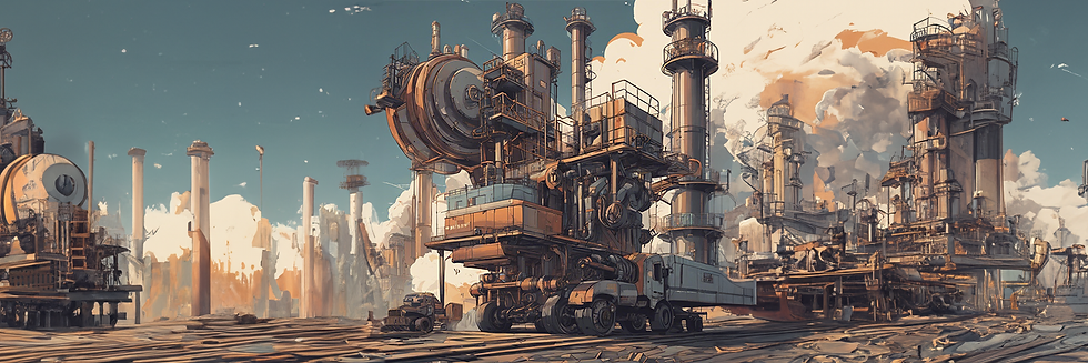 Illustration of a factory and industrial area